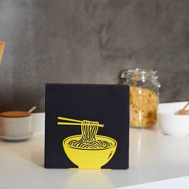 Balvi Napkin holder Ramen yellow metal