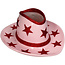 Bloempot Cowboyhoed Polyresin Stars pink 31,5x27x13,5cm | Cowboy