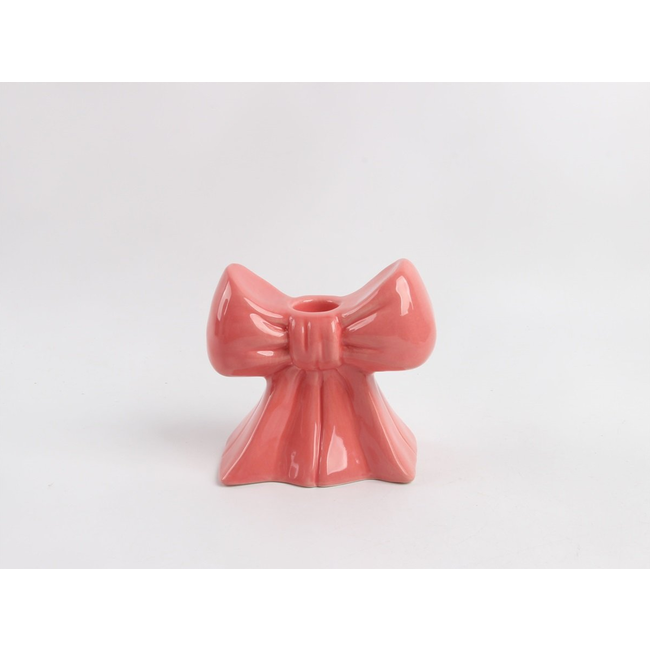 Aardewerk kaarsenstandaard bow - 10,7x6,8x10,2cm