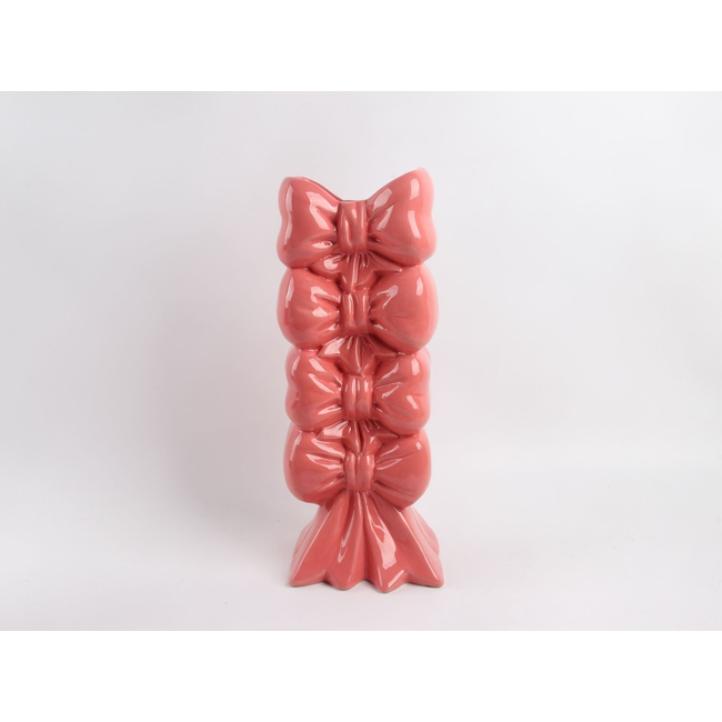 Aardewerk vaas bows - 13,4x11,7x32cm