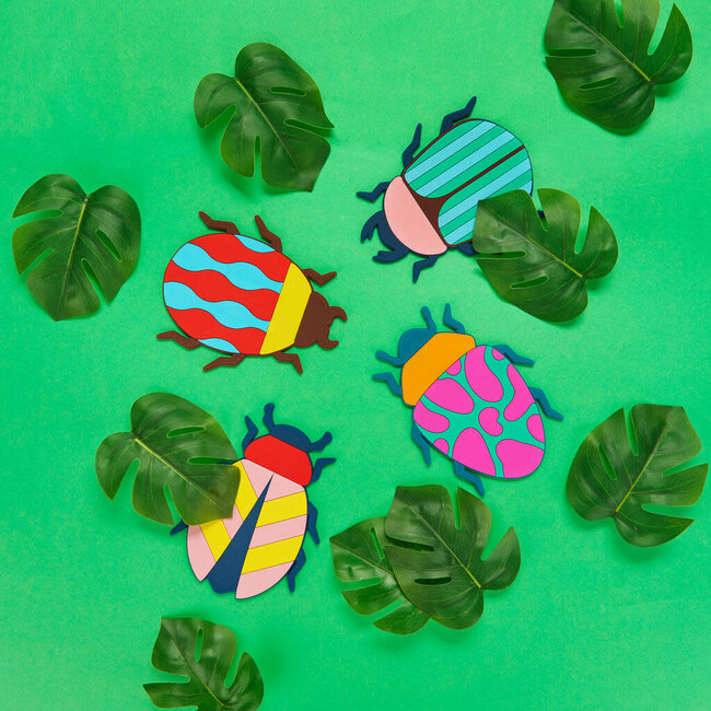 Balvi Onderzetters The Beetles set van vier | Kever | Insect