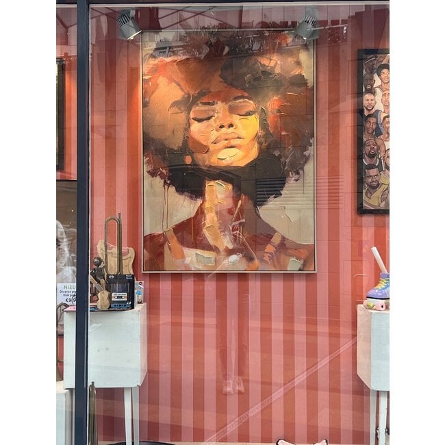 Wall Frame Canvas Brown 100x4.3x140cm