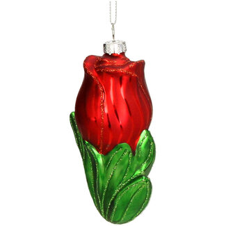 Glas Ornament | Decoratie Tulp rood