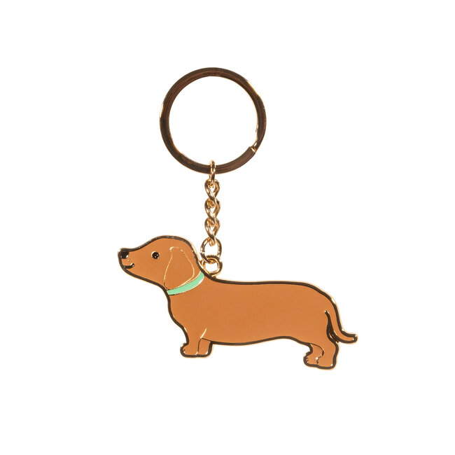 Sausage Dog Enamel Keyring | Sleutelhanger | Teckel