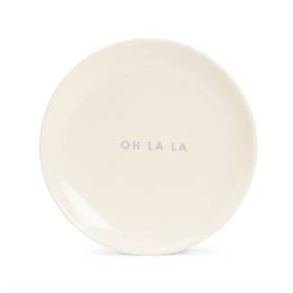 Vondels Ceramic cake plate OH LA LA ecru ø16cm