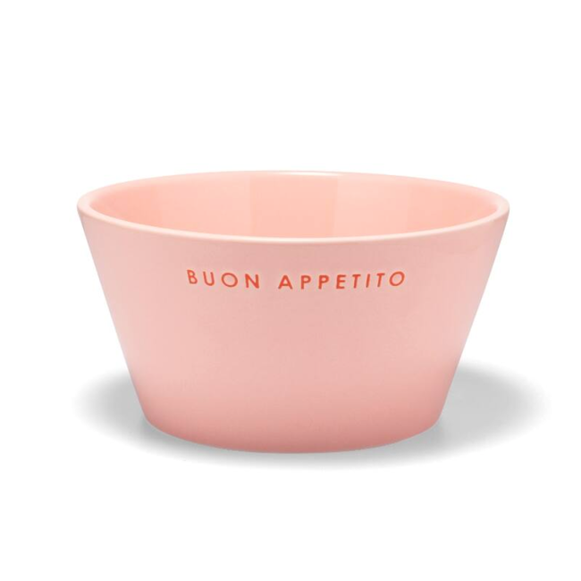 Vondels Ceramic bowl BUON APPETITO pink H7cm
