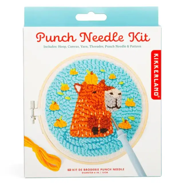 Kikkerland Punch needle kit Capybara | Borduurwerkje | Embroidery