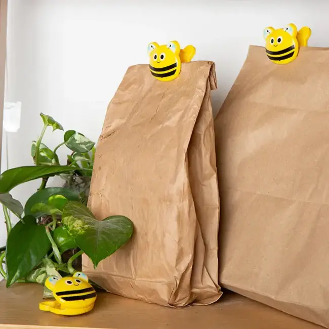 Kikkerland BEE bag clips | Eten vershouden | Zakafsluiter | Klemmetjes