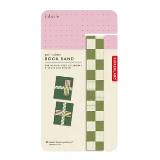 Kikkerland Green Pen Holder Book Band | Elastiek | Notitieboek | Pennen | Stationery