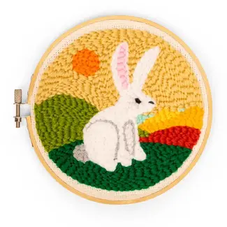 Kikkerland Punch needle kit Hare | Konijn | Borduurwerkje | Embroidery