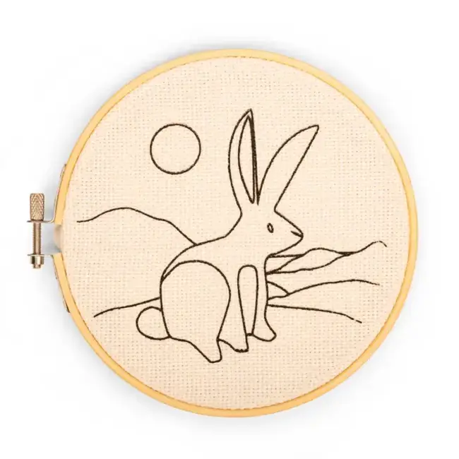 Kikkerland Punch needle kit Hare | Konijn | Borduurwerkje | Embroidery