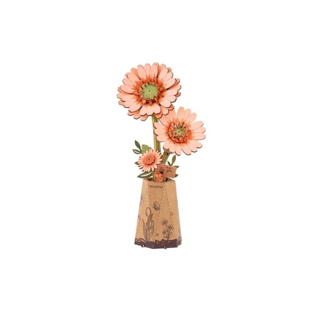 Bloem Gerbera licht oranje | Bouwpakket | Miniatuurset | Bouwset | DIY | Modelbouwpakket