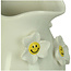 Vaas Waterkan Bloemen met Smileys 18,1x18,1x18,9cm