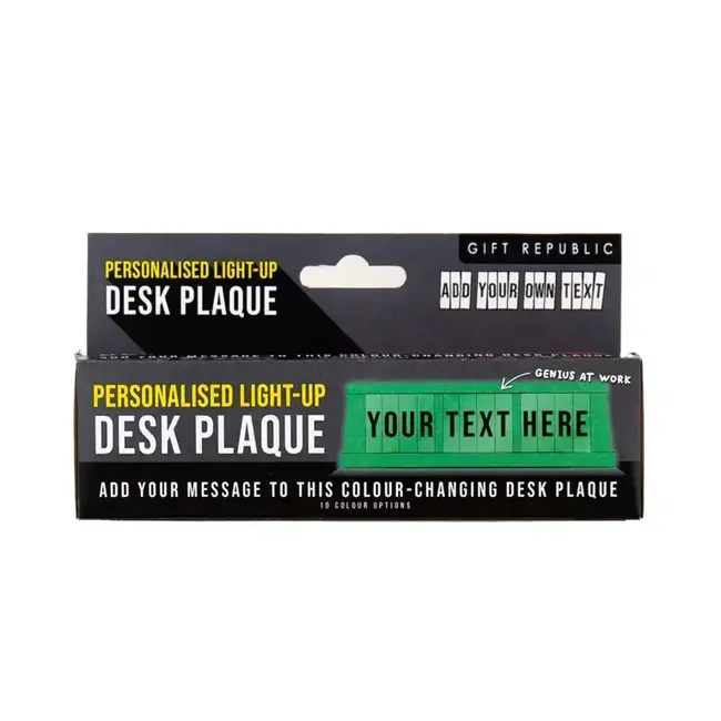 Verlicht naam- of tekstbordje | Bureaubordje | Collega | Werk | Light Up Desk Plaque