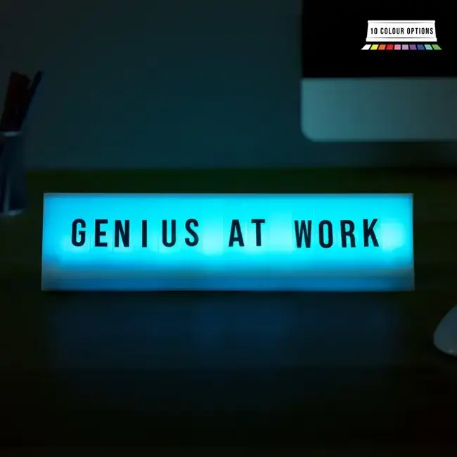 Verlicht naam- of tekstbordje | Bureaubordje | Collega | Werk | Light Up Desk Plaque