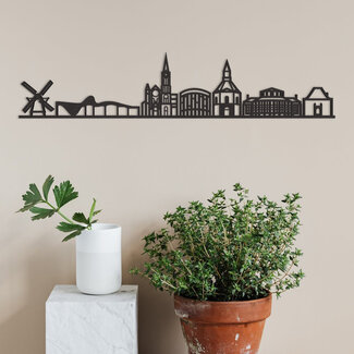 Cityshapes Skyline Leidschendam zwart MDF 90cm