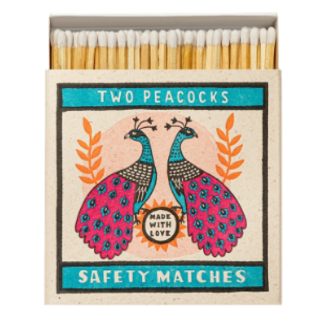 Lucifers in doosje Two peacocks