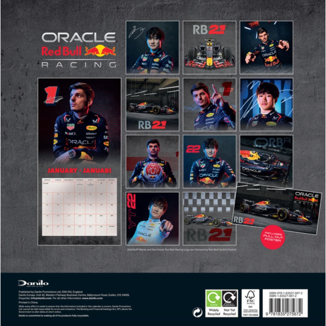Kalender 26 Redbull Racing | Formule 1 | Verstappen