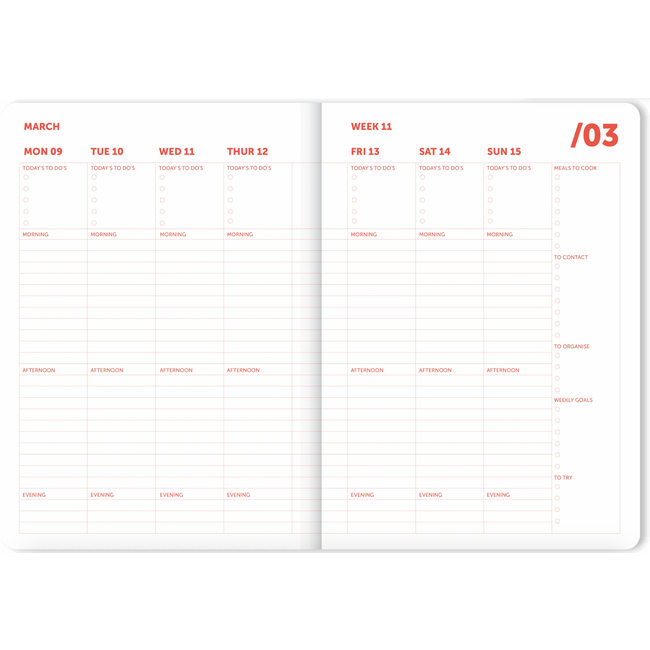 A-Journal A-Journal Spiral Organiser 2026 - Coral | Agenda 2026