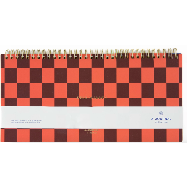 A-Journal A-Journal Spiral Deskplanner - Checkered | Agenda