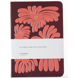 A-Journal A-Journal A6 Notebook - Coral Flowers