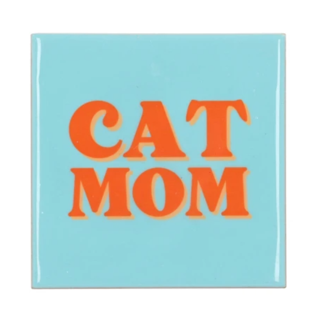 Tegel cat mom blauw | Kat | Moeder