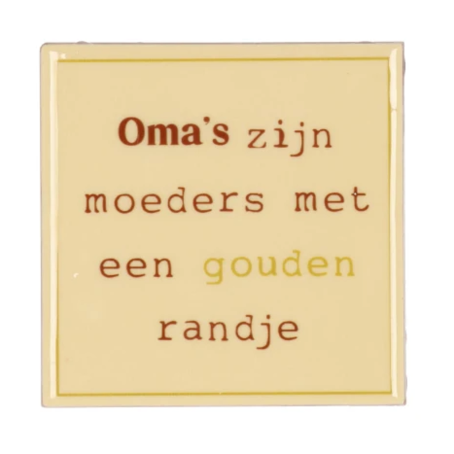 Tegel oma’s zijn moeders met een gouden randje