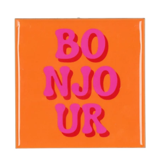 Tegel bonjour oranje