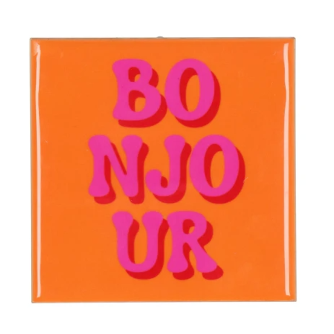 Tegel bonjour oranje