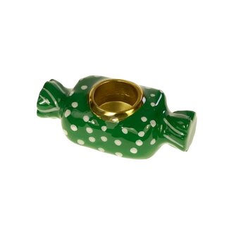 Candle holder Bonbon | Green | Groen | Strikjes | Kaarsenstandaard
