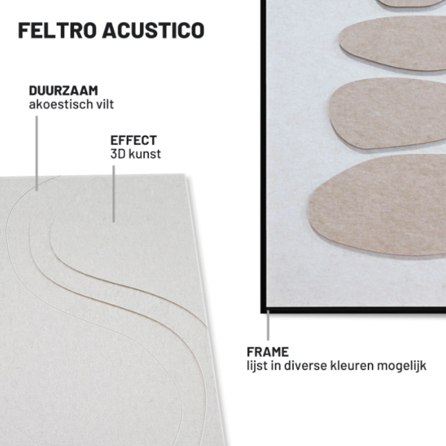 Wandkraft Feltro Acustico 002 Beige | Akoestisch schilderij | 80x120cm