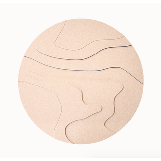 Wandkraft Contour Flow Beige | Akoestisch rond schilderij | 74x74cm