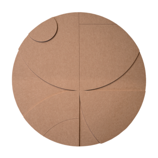 Wandkraft Geometric Harmony Brown | Akoestisch rond schilderij | 74x74cm