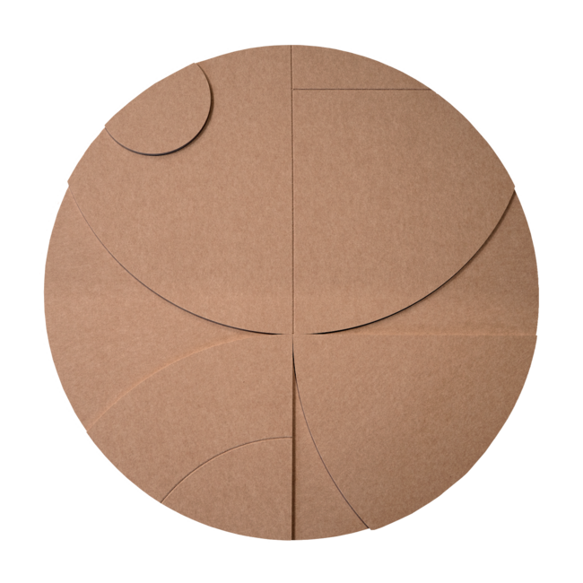 Wandkraft Geometric Harmony Brown | Akoestisch rond schilderij | 74x74cm