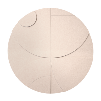 Wandkraft Geometric Harmony Beige | Akoestisch rond schilderij | 74x74cm