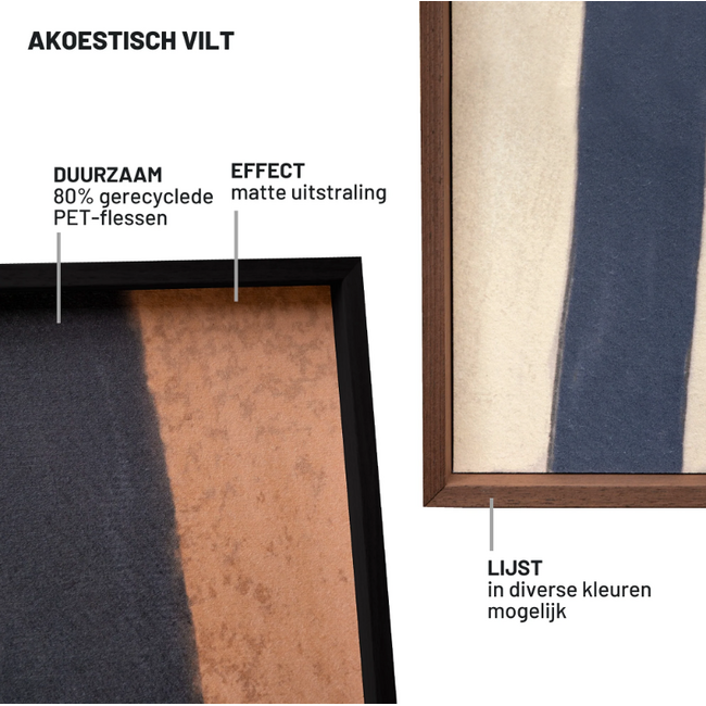 Wandkraft Midnight Elegance | Akoestisch schilderij | 80x120cm