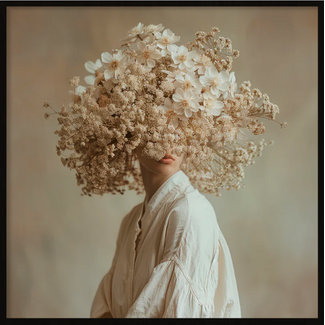 Wandkraft Blooming Muse | Akoestisch schilderij | 74x74cm