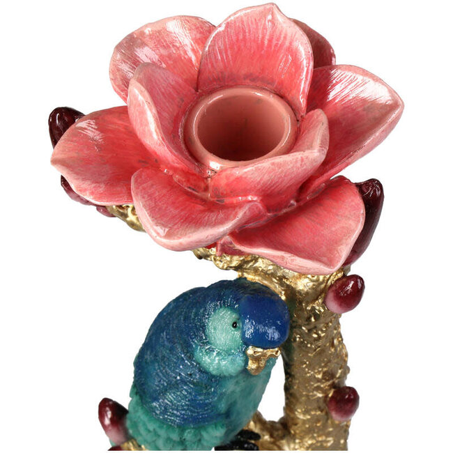 Candle Stick Bird Polyresin Multi 10x10x26.5cm