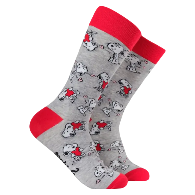 Sok Snoopy in Love grijs 37-42