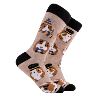 Sok Guinea Pig Socks - Posh Pigs oatmeal 37-42