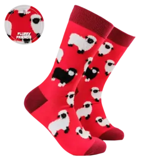 Sok Sheep Fluffy red 37-42