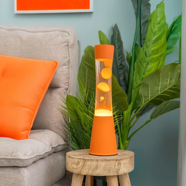 Fisura Lava lamp ''tower'' oranje voet oranje liquid
