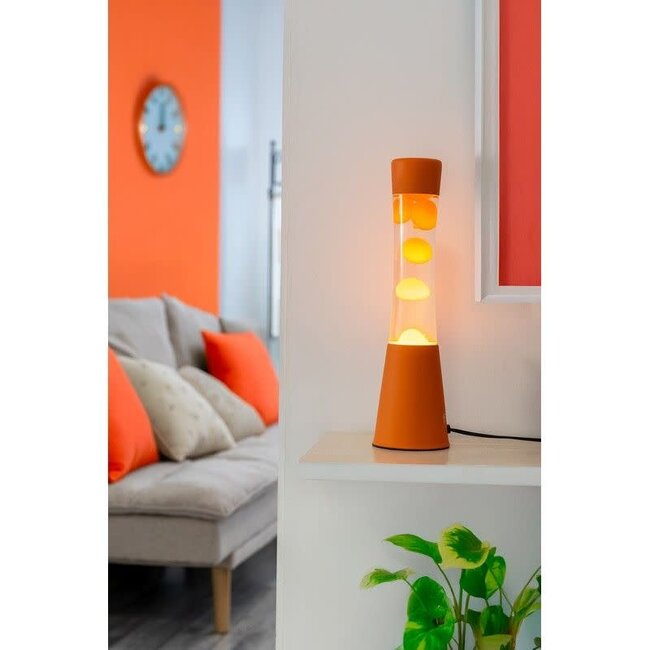 Fisura Lava lamp ''tower'' oranje voet oranje liquid