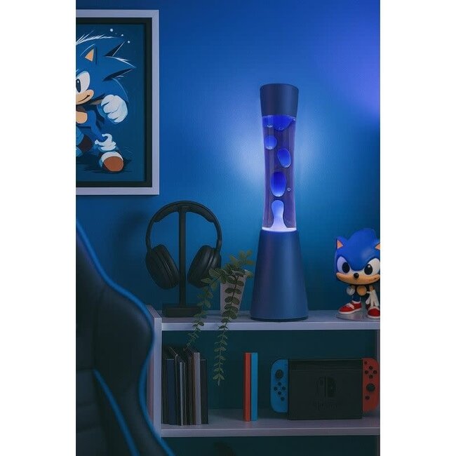 Fisura Lava lamp ''tower'' blauwe voet blauwe liquid