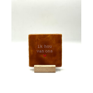 Tegel Ik hou van ons terra creme