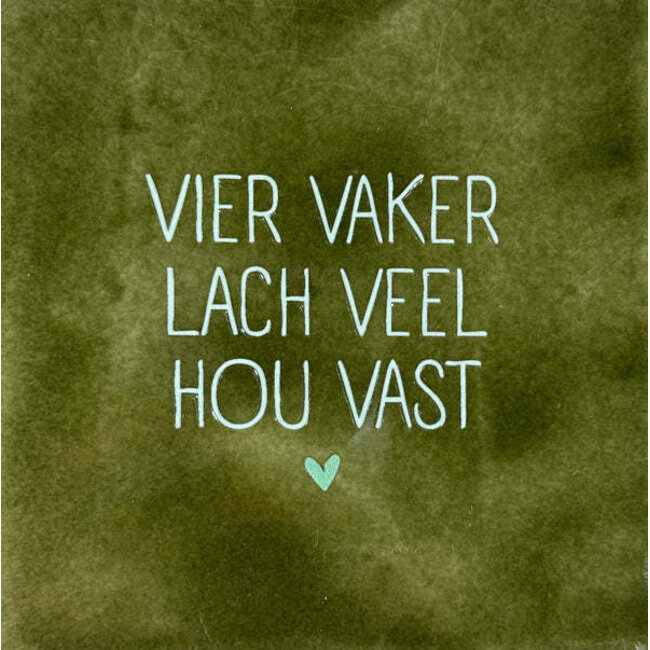 Tegel Vier vaker lach olijf licht groen