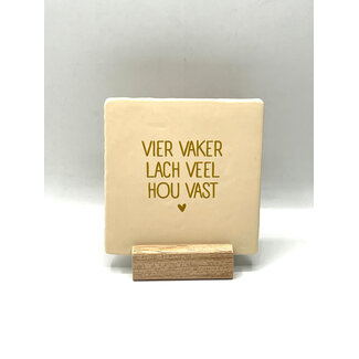 Tegel Vier vaker lach creme goud