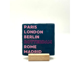 Tegel Parijs London Rotterdam blauw-rose