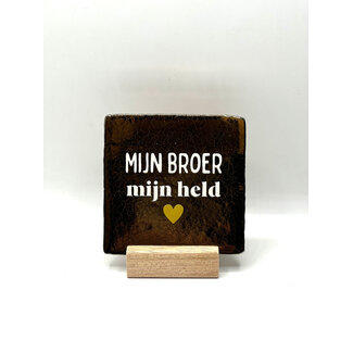 Tegel Mijn Broer Mijn Held goud ecru