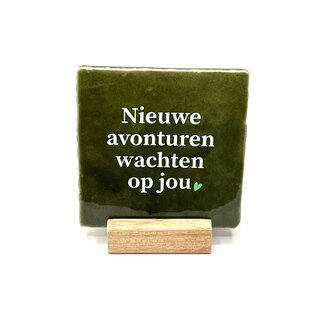 Tegel Nieuwe avonturen wachten op jou olijf licht groen